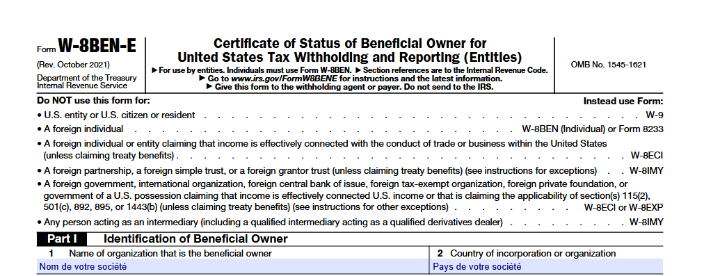 Identification de l'entreprise et pays d'incorporation