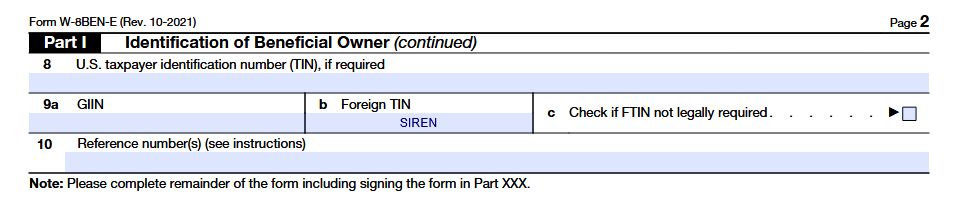 Numéro d'identification SIREN de l'entreprise française